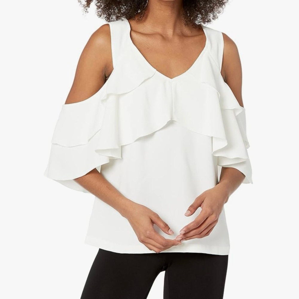 Trina Turk White Blouse with Chic Design